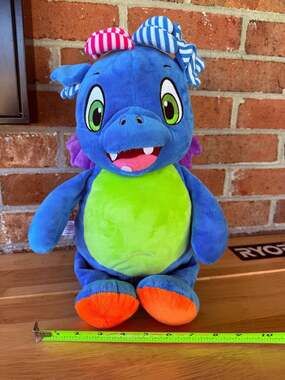 Cubbies Scorch Blue Dragon Plush Toy Stuffed Animal 12” Blank for Embroidery"